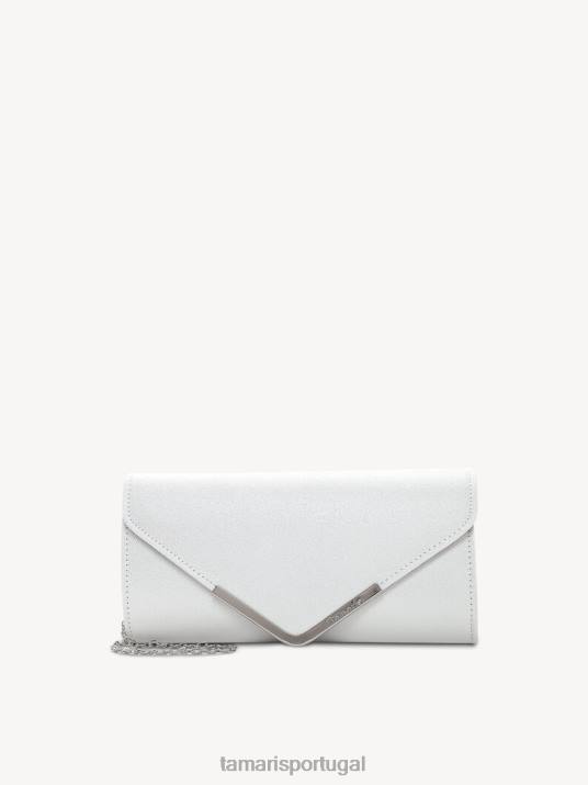 Tamaris mulheres bolsa clutch - branco/branco metalizado D06N3174