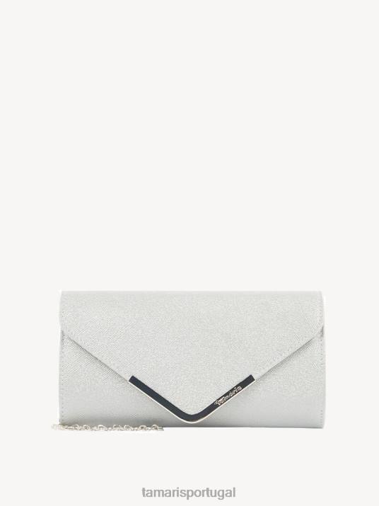 Tamaris mulheres bolsa clutch - prata/prata metálico D06N2670