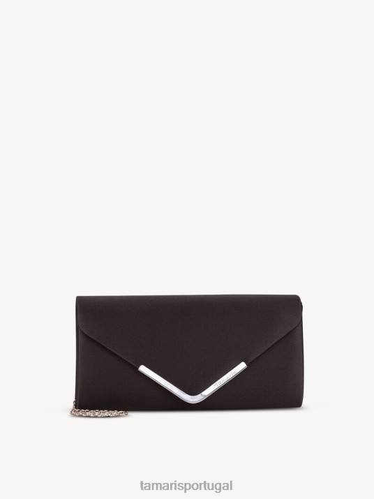 Tamaris mulheres bolsa clutch - preto/cetim preto D06N3104