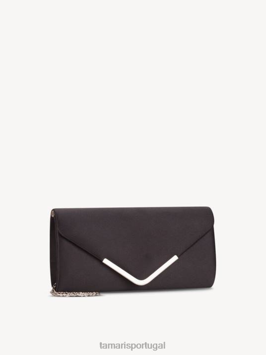 Tamaris mulheres bolsa clutch - preto/cetim preto D06N3104