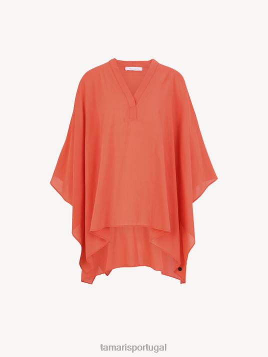 Tamaris mulheres blusa - laranja/coral do mar profundo D06N2590