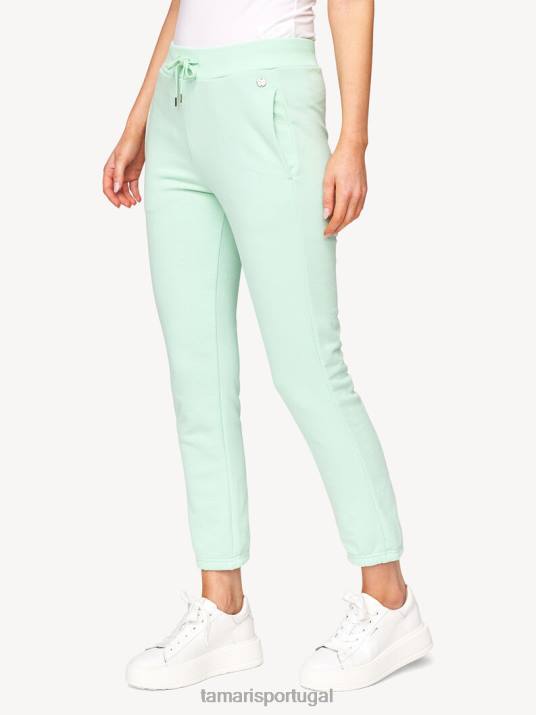 Tamaris mulheres calça jogging - verde/verde gossamer D06N2452