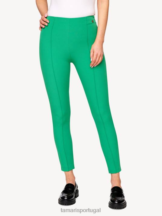 Tamaris mulheres leggings - verde/jelly bean D06N2503