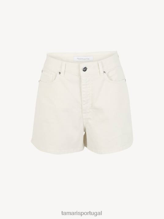 Tamaris mulheres short jeans - bege/papiro D06N2364