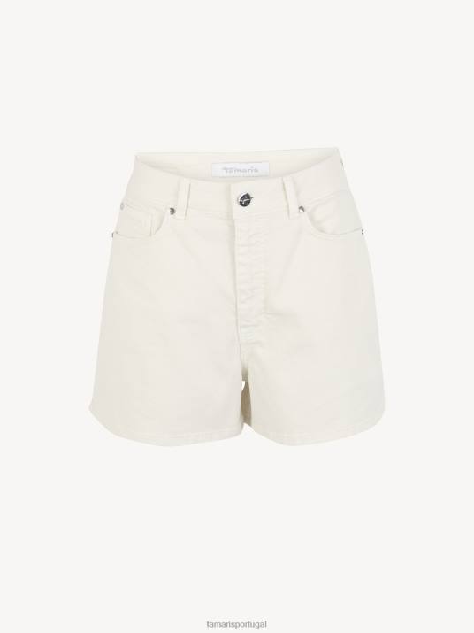 Tamaris mulheres short jeans - bege/papiro D06N2364