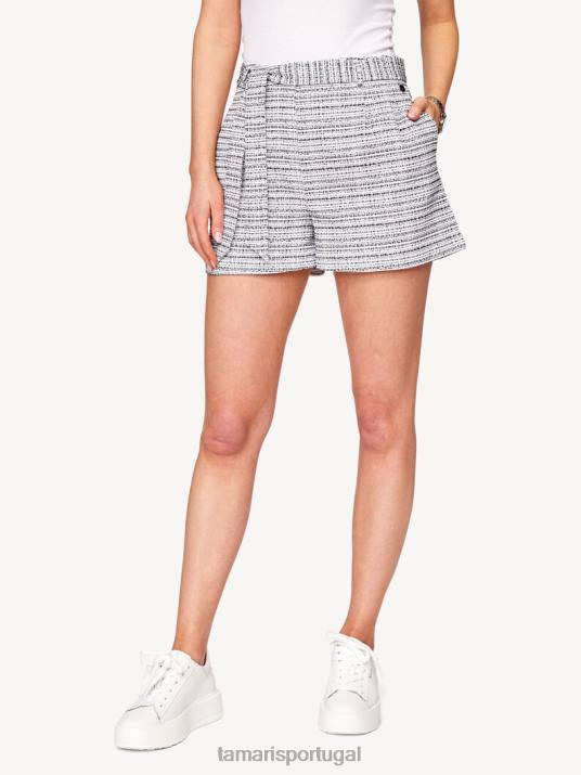 Tamaris mulheres shorts - branco/off white e preto D06N2500