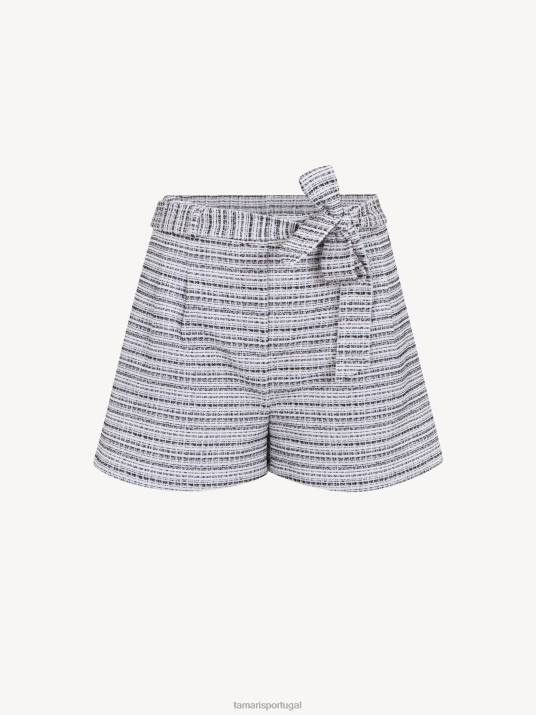 Tamaris mulheres shorts - branco/off white e preto D06N2500