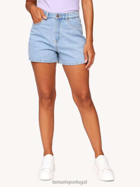 Tamaris mulheres shorts jeans - jeans azul/azul claro D06N2362