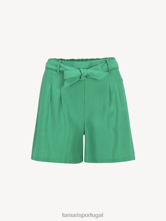 Tamaris mulheres shorts - verde/jelly bean D06N2396