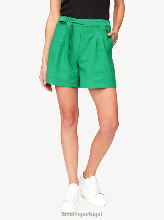 Tamaris mulheres shorts - verde/jelly bean D06N2396