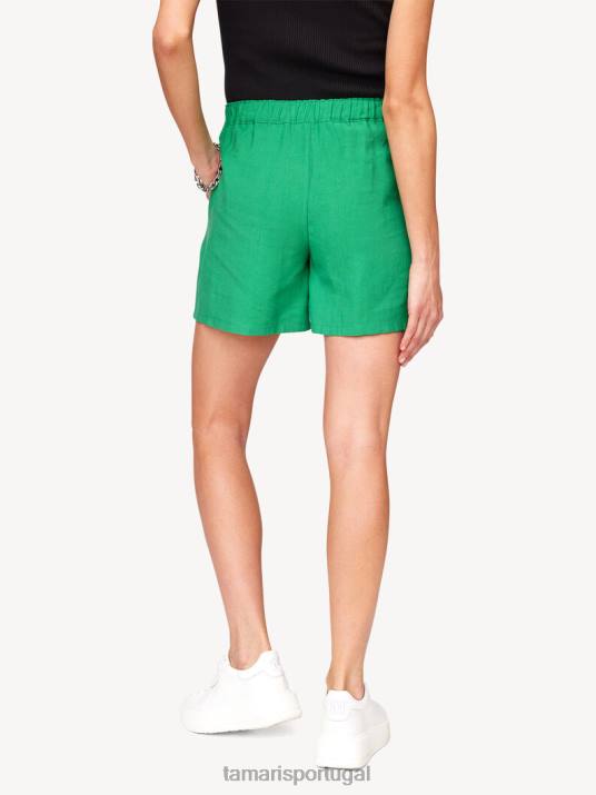 Tamaris mulheres shorts - verde/jelly bean D06N2396