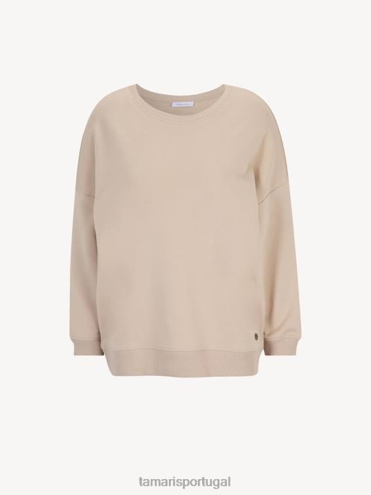 Tamaris mulheres sweatshirt - bege/luar D06N2391