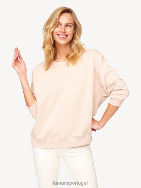 Tamaris mulheres sweatshirt - bege/luar D06N2391