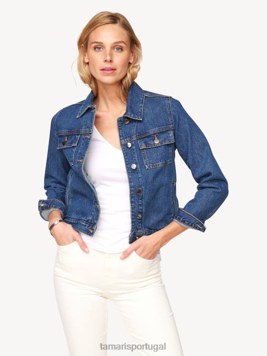 Tamaris mulheres jaqueta - jeans azul/azul médio D06N2496