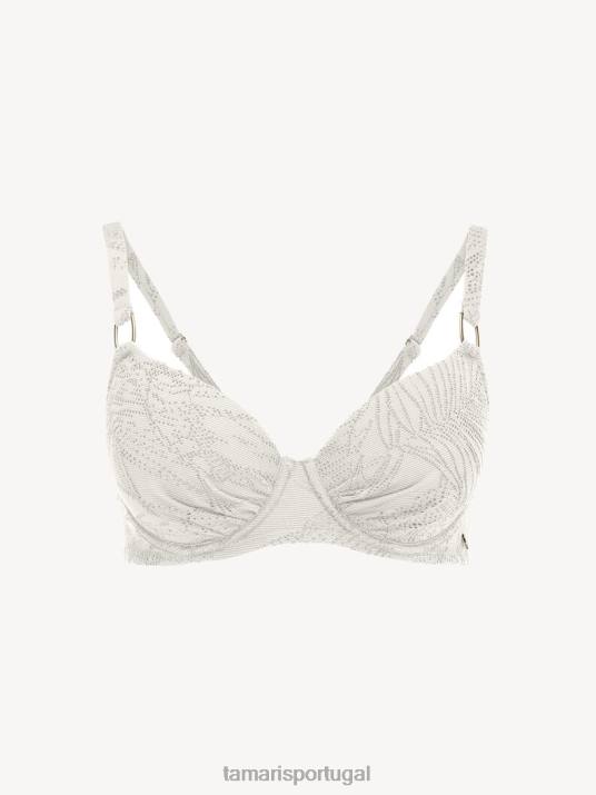 Tamaris mulheres top de biquíni - branco/leite de coco D06N2539