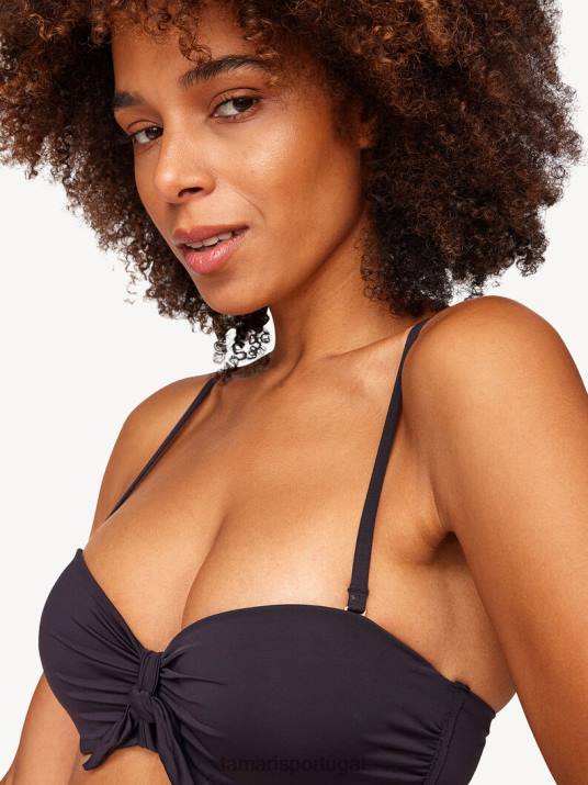 Tamaris mulheres top de biquíni - preto/beleza negra D06N2563