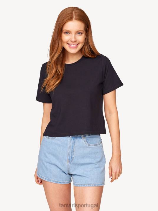 Tamaris mulheres camiseta oversized - preta/black beauty D06N2372