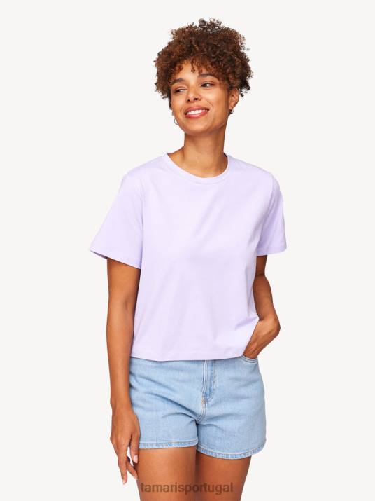 Tamaris mulheres camiseta oversized - roxa/lavanda D06N2535