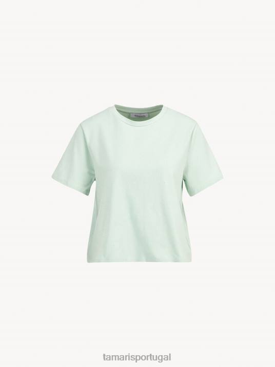 Tamaris mulheres camiseta oversized - verde/verde gossamer D06N2458