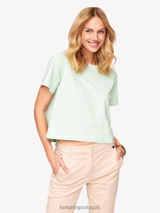 Tamaris mulheres camiseta oversized - verde/verde gossamer D06N2458