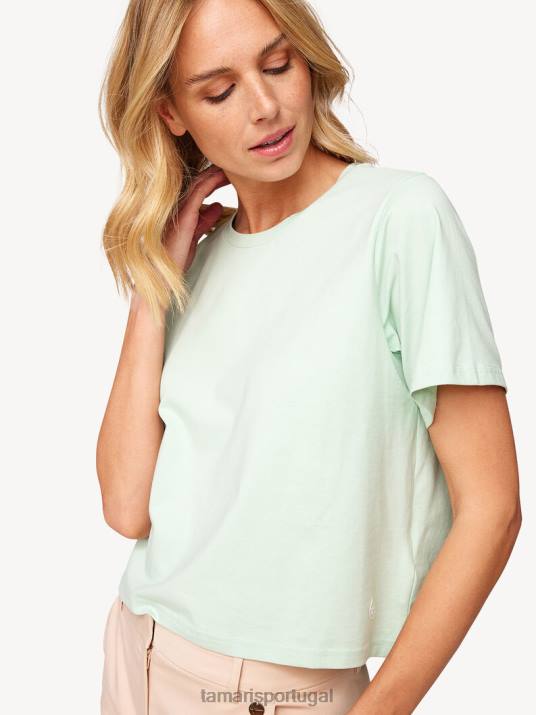 Tamaris mulheres camiseta oversized - verde/verde gossamer D06N2458