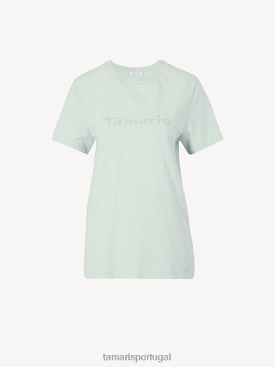 Tamaris mulheres camiseta - verde/verde gossamer D06N2457