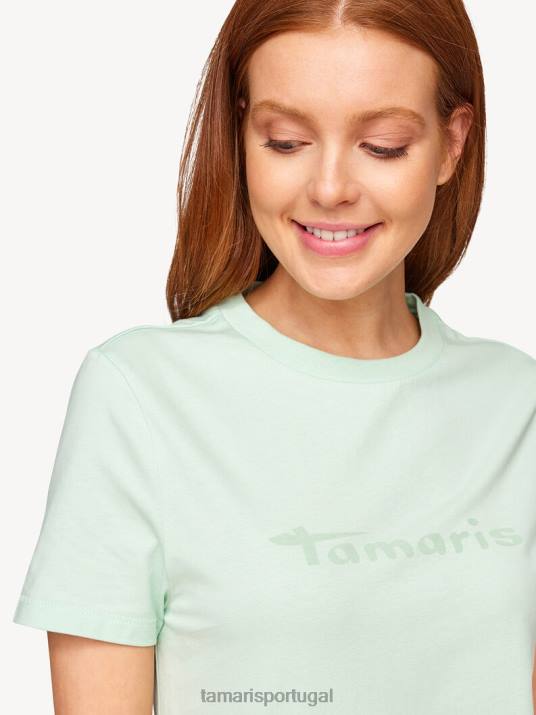 Tamaris mulheres camiseta - verde/verde gossamer D06N2457