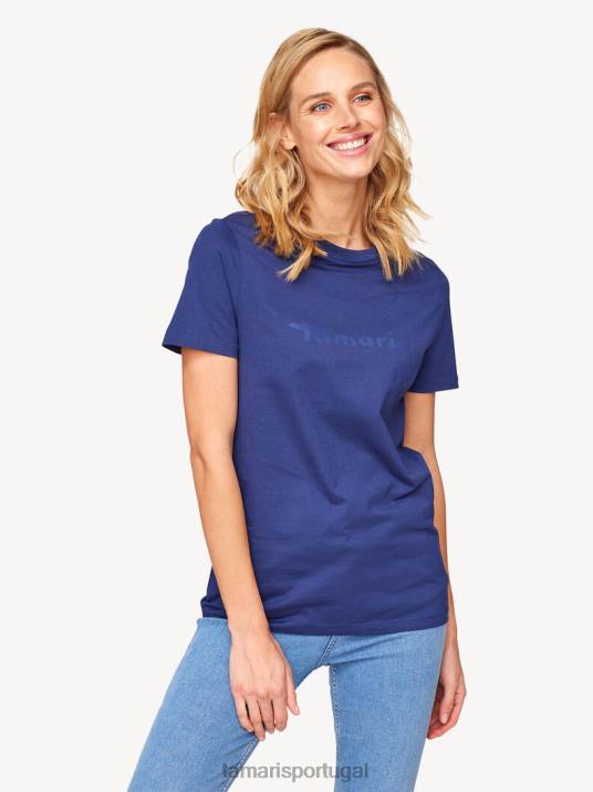 Tamaris mulheres t-shirt - azul/azul medieval D06N2425