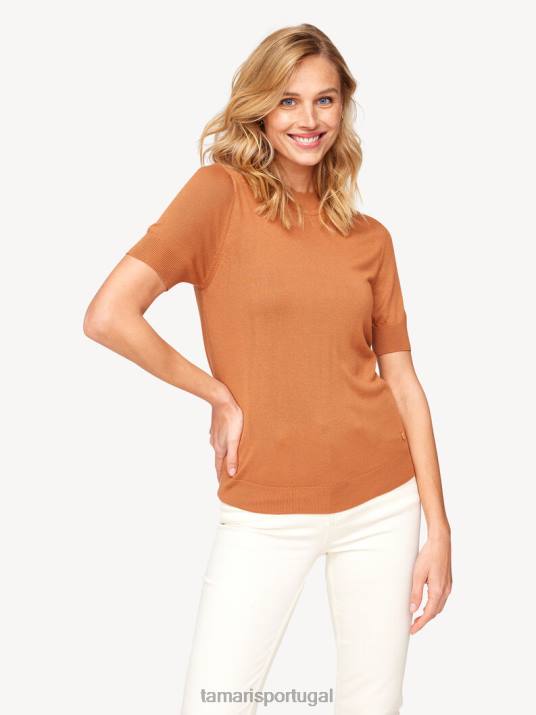 Tamaris mulheres t-shirt - castanho/castanho pecan D06N2464