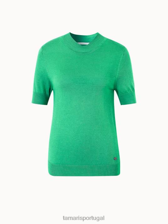 Tamaris mulheres t-shirt - verde/jelly bean D06N2506