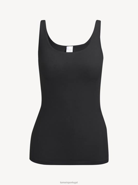 Tamaris mulheres top - preto/preto azeviche D06N2403