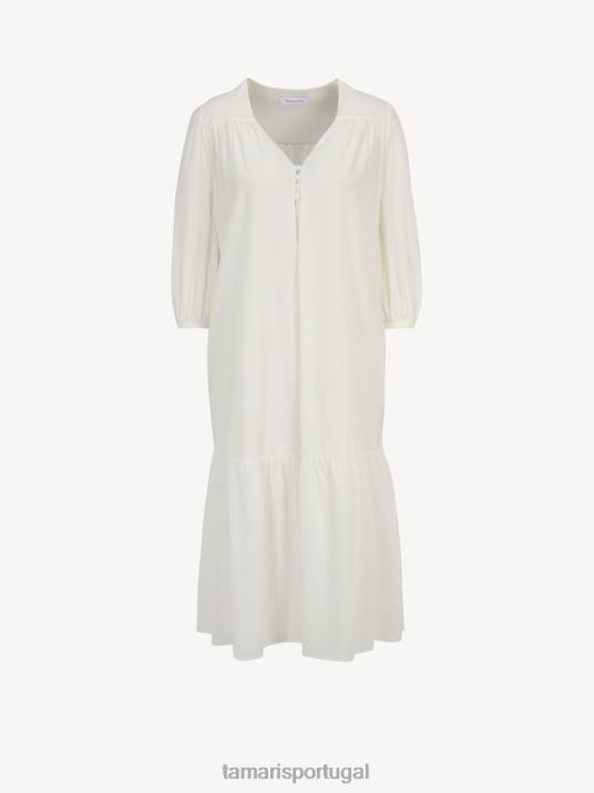 Tamaris mulheres vestido - branco/branco brilhante D06N2453