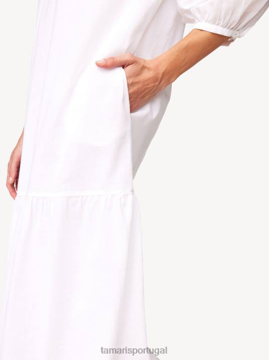 Tamaris mulheres vestido - branco/branco brilhante D06N2453