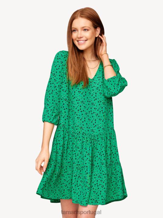 Tamaris mulheres vestido - flor verde/jujuba aop D06N2414