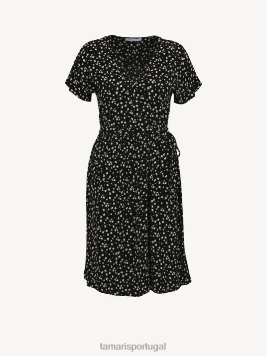 Tamaris mulheres vestido - preto/black beauty flower aop D06N2578