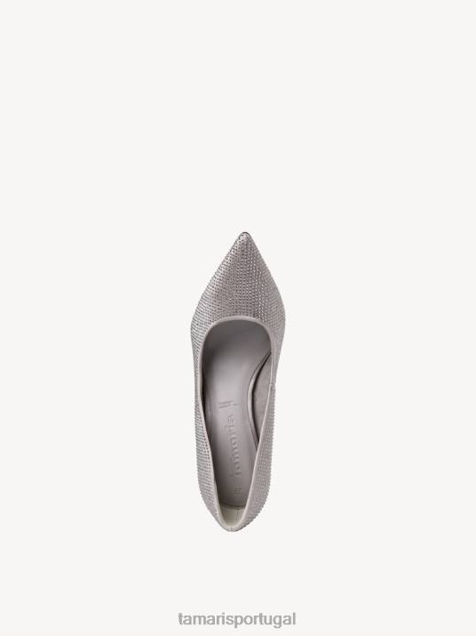 Tamaris mulheres escarpins - cinza/cinza glam D06N1690