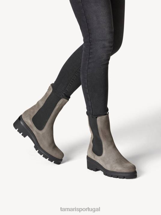 Tamaris mulheres bota chelsea - camurça cinza/cinza D06N2033