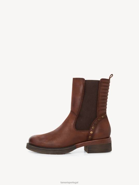 Tamaris mulheres bota chelsea couro - marrom/mocca D06N1422