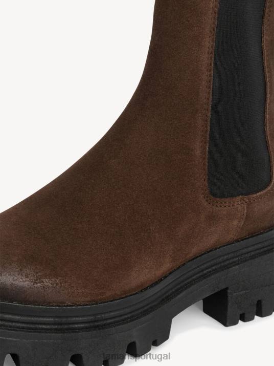 Tamaris mulheres bota chelsea couro - marrom/mocca D06N422