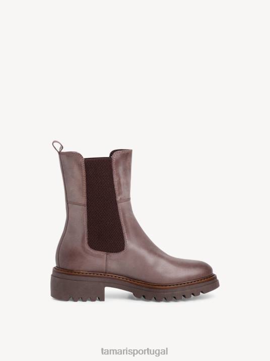 Tamaris mulheres bota chelsea couro - marrom/pimenta escura D06N546