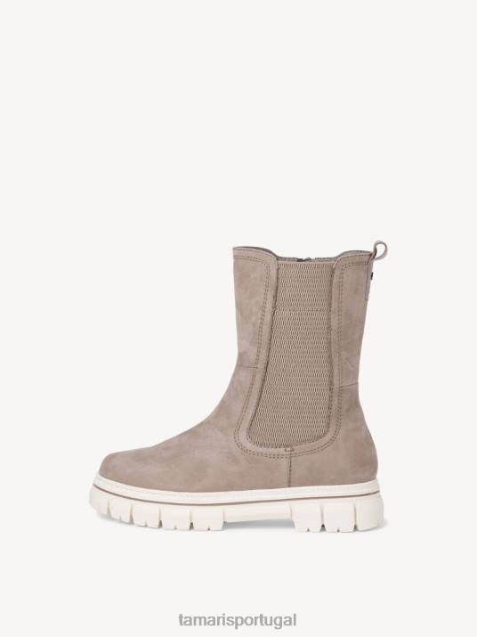 Tamaris mulheres bota chelsea couro - marrom/taupe D06N1293