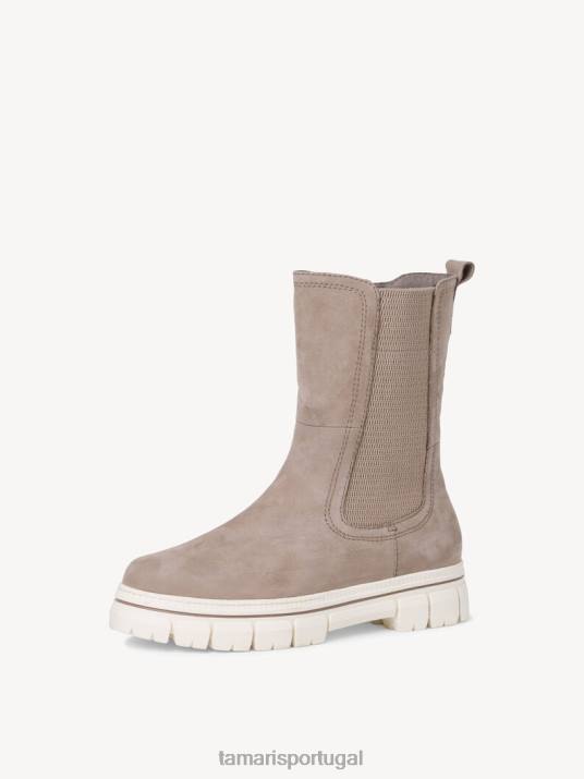 Tamaris mulheres bota chelsea couro - marrom/taupe D06N1293