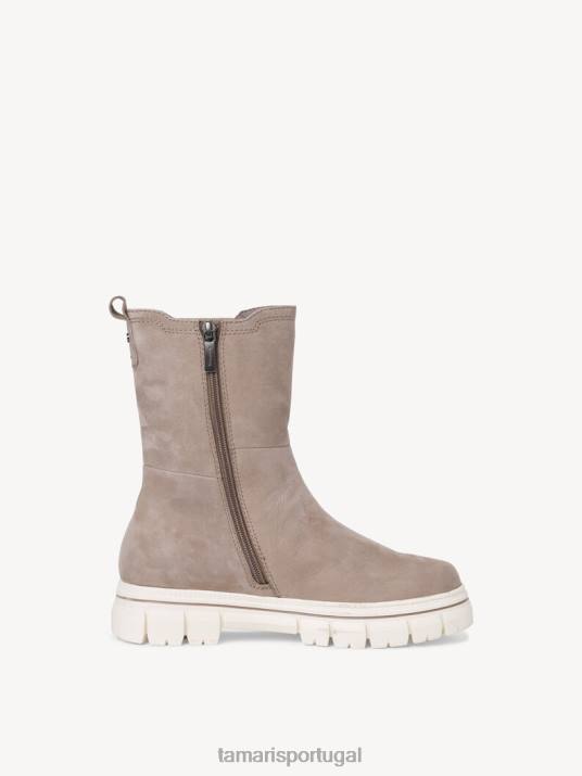 Tamaris mulheres bota chelsea couro - marrom/taupe D06N1293