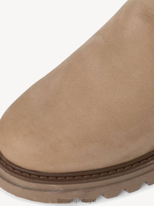 Tamaris mulheres bota chelsea couro - nubuc bege/taupe D06N1894