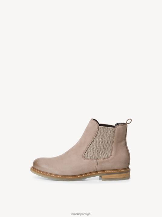 Tamaris mulheres bota chelsea couro - nubuc bege/taupe D06N2150