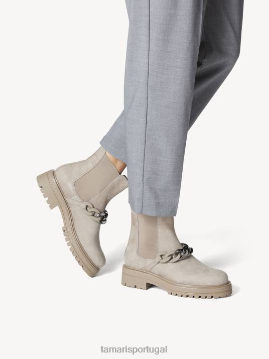 Tamaris mulheres bota chelsea couro - nubuc bege/taupe D06N770