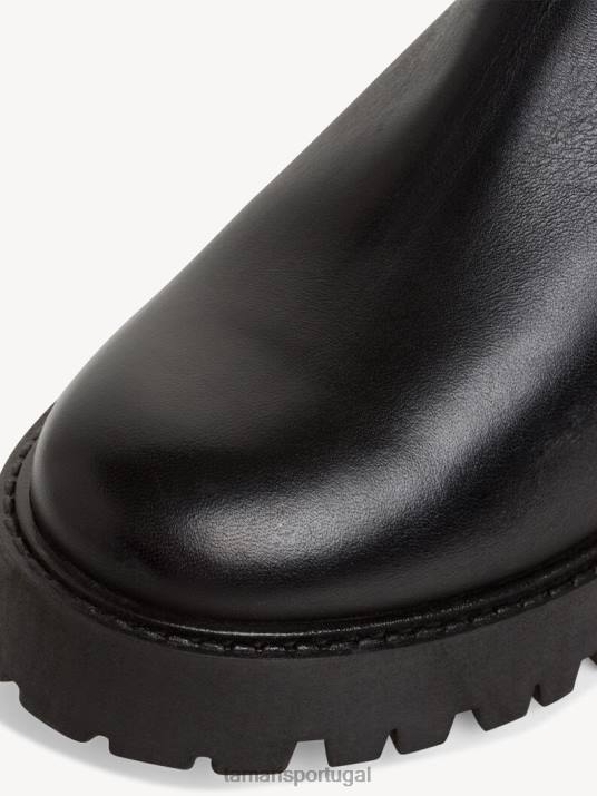 Tamaris mulheres bota chelsea couro - preto/couro preto D06N1872