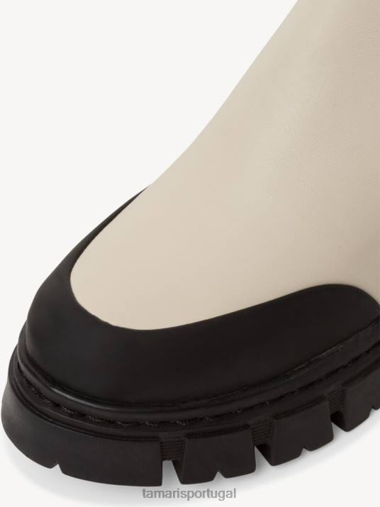 Tamaris mulheres bota chelsea - pente bege/marfim D06N489