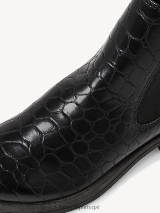 Tamaris mulheres bota chelsea - preto/preto croco D06N1992