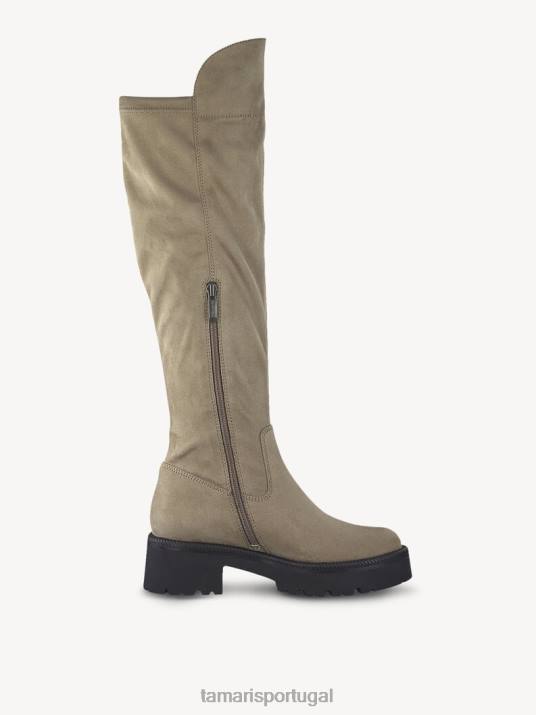 Tamaris mulheres bota overknee - marrom/taupe D06N518